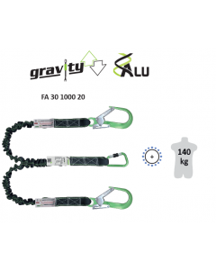 Kratos - Amortyzator bezpieczeństwa GRAVITY typu Y z taśm elastycznych o progresywnej deformacji 2m z łącznikami aluminiowymi FA5010522B i FA5021860