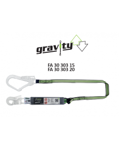 Kratos - Amortyzator bezpieczeństwa (taśma 35mm) GRAVITY taśmowyz zatrzaśnikiem hakowym biotwieralnym otwarcie 17mm i zatrzaśnikiem hakowym otwarcie 55mm