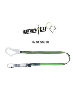 Kratos - Amortyzator bezpieczeństwa (taśma 35mm) GRAVITY taśmowy 1,8m z 1zatrzaśnikiami hakowymi otwarcie 55mm oraz z zatrzaśnikiem owal zakręcanym otwarcie 17mm