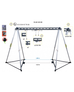 Kratos - Hexapod z regulacją wysokości 1,15 - 2,15m ( Dyrektywa maszynowa i EN 1808)